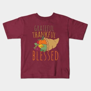 Grateful thankful Blessed Kids T-Shirt